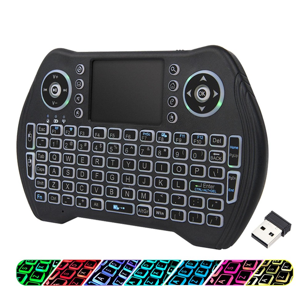 Slim Backlit Wireless Keyboard with Touchpad and Rechargeable Battery