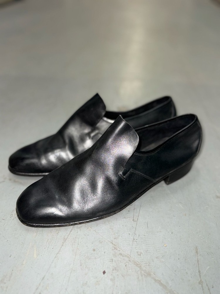 Vintage Bally Switzerland Continentals Black Leather Slip-On Loafers Size 10.5 D