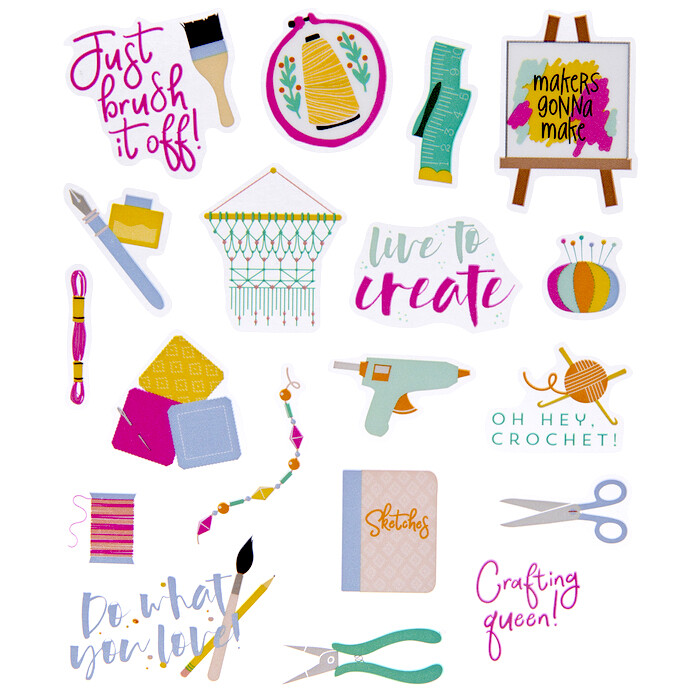 2 Sheets Bright Crafters Create Queen Stickers Planner Supply Scrapbook Crafts
