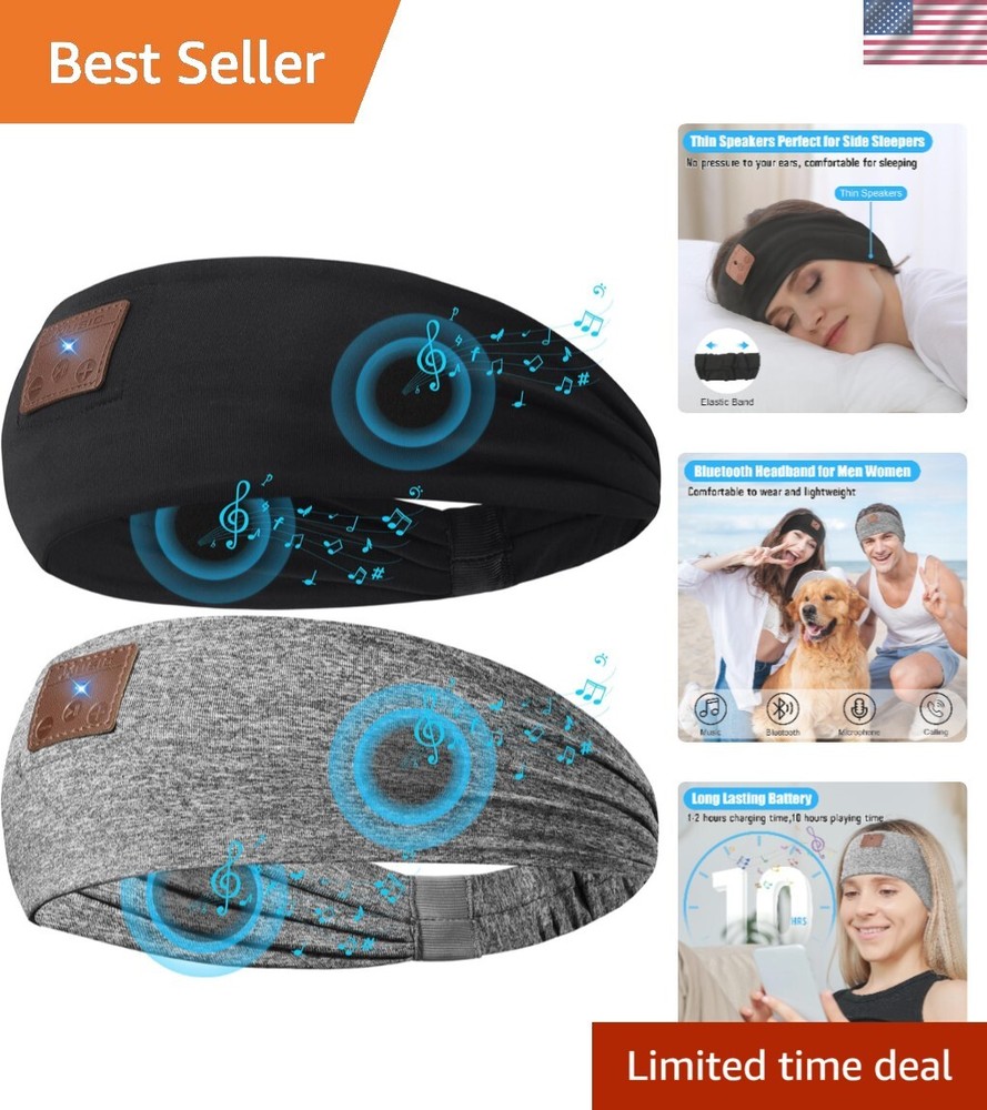 2024 Bluetooth Sleep Headband 2-Pack - Wireless Headphones for Comfortable Night Use
