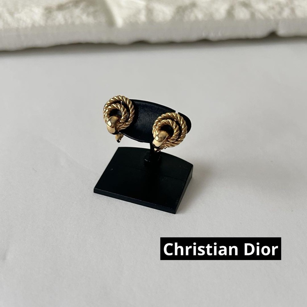 Vintage Christian Dior clip-on earrings with gold-tone accents