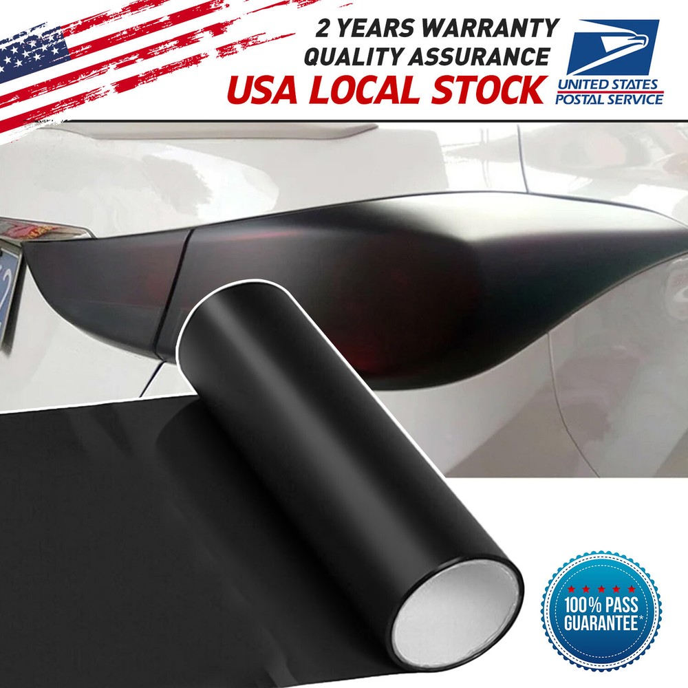 Medium Black  Headlight Taillight Fog Light Tint Film Vinyl Wrap Cover Uncut NEW