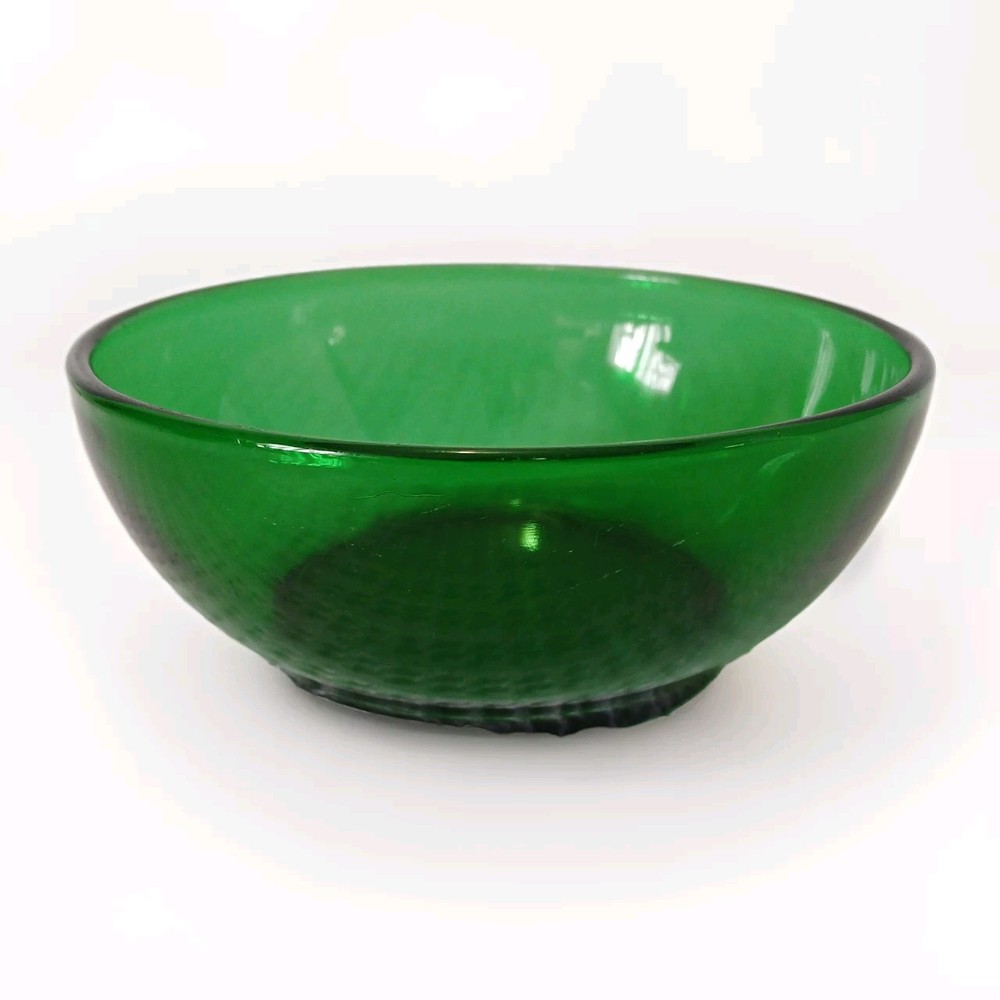 Vintage Green Anchor Hocking Glass Dish Bowl for Cottagecore Decor  