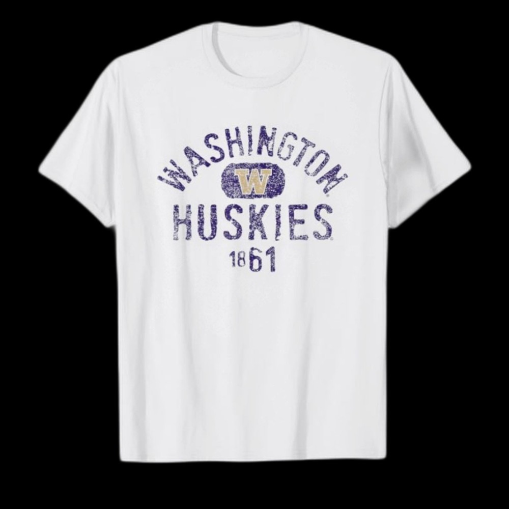 Washington Huskies 1861 Vintage Logo T-Shirt Purple & Gold, Officially Licensed