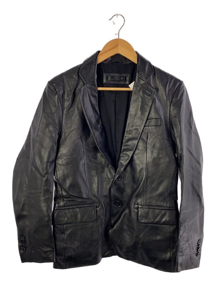 Liugoo Sheepskin Leather Blouson Jacket for Men in Black Size M 1256