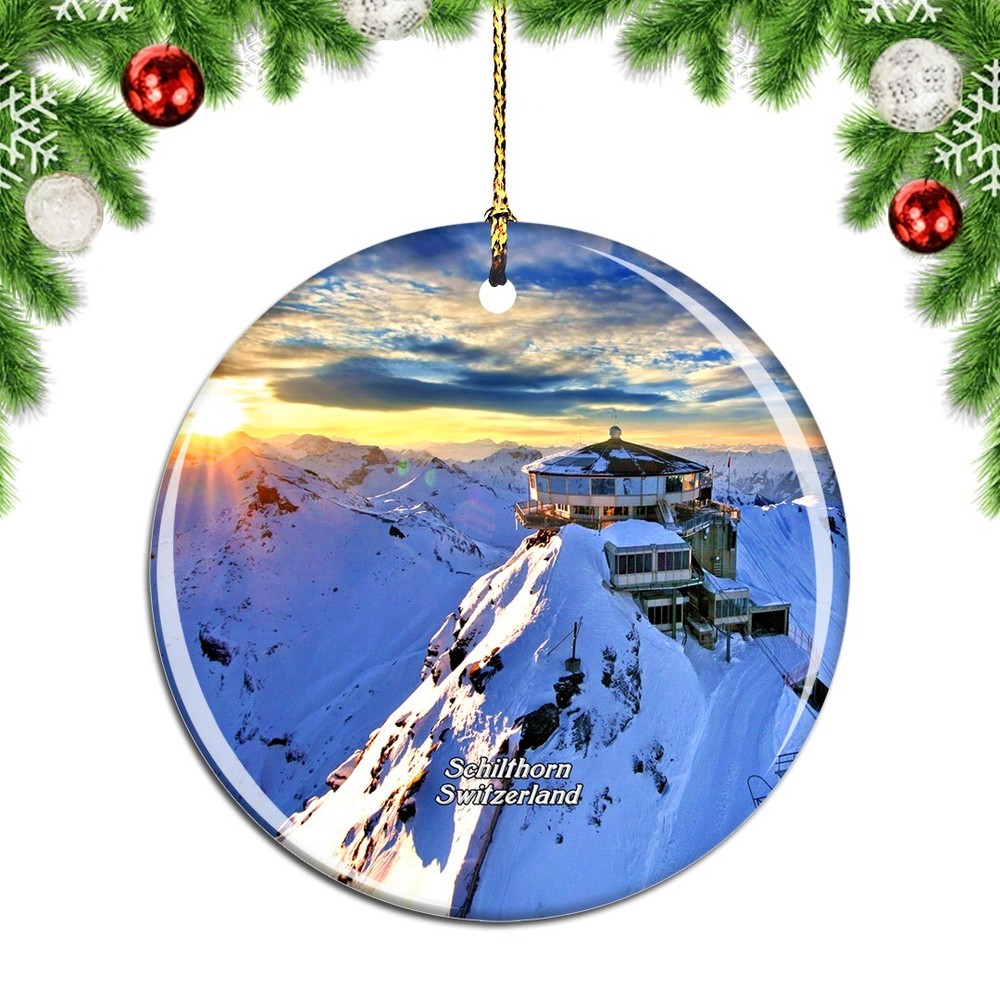 Switzerland Schilthorn Christmas ornament city travel souvenir