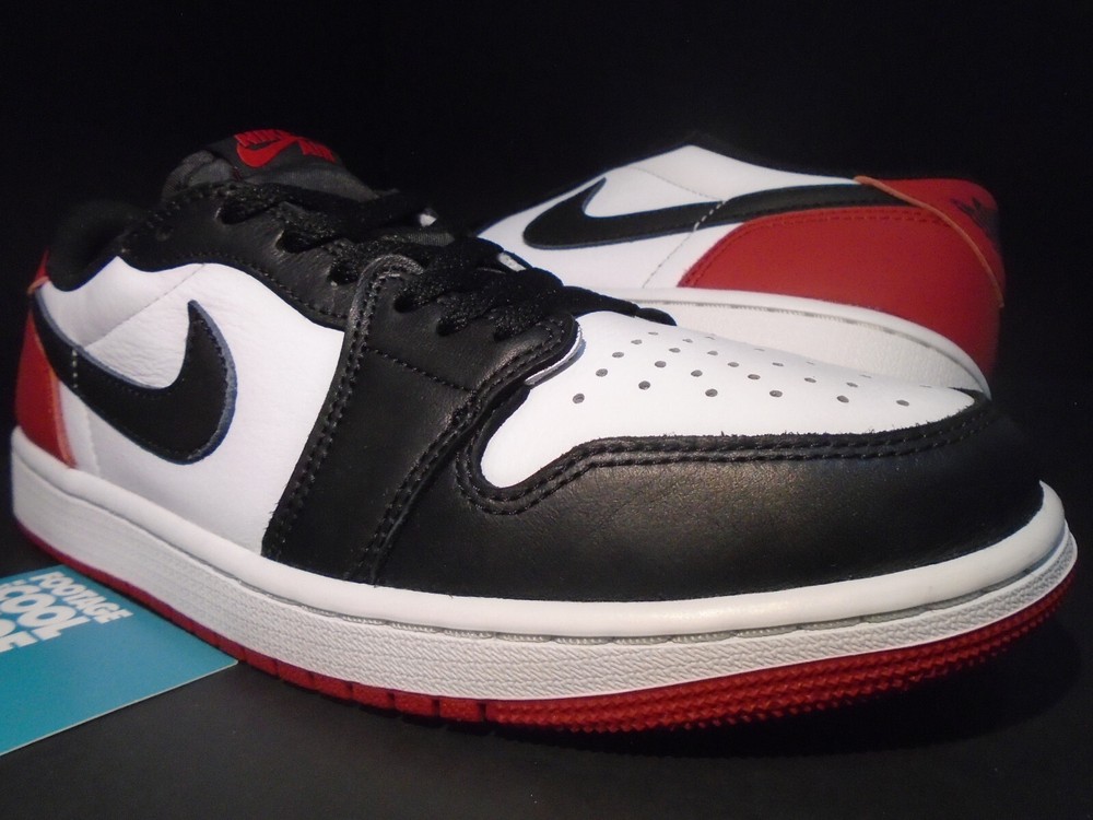 NIKE AIR JORDAN 1 RETRO LOW OG I BLACK TOE WHITE RED CHICAGO BRED CZ0790-106 9.5