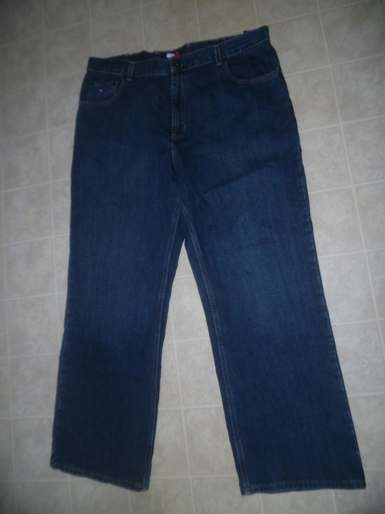Tommy Hilfiger Jeans Men's 38X30 Leather Logo Zip Fly