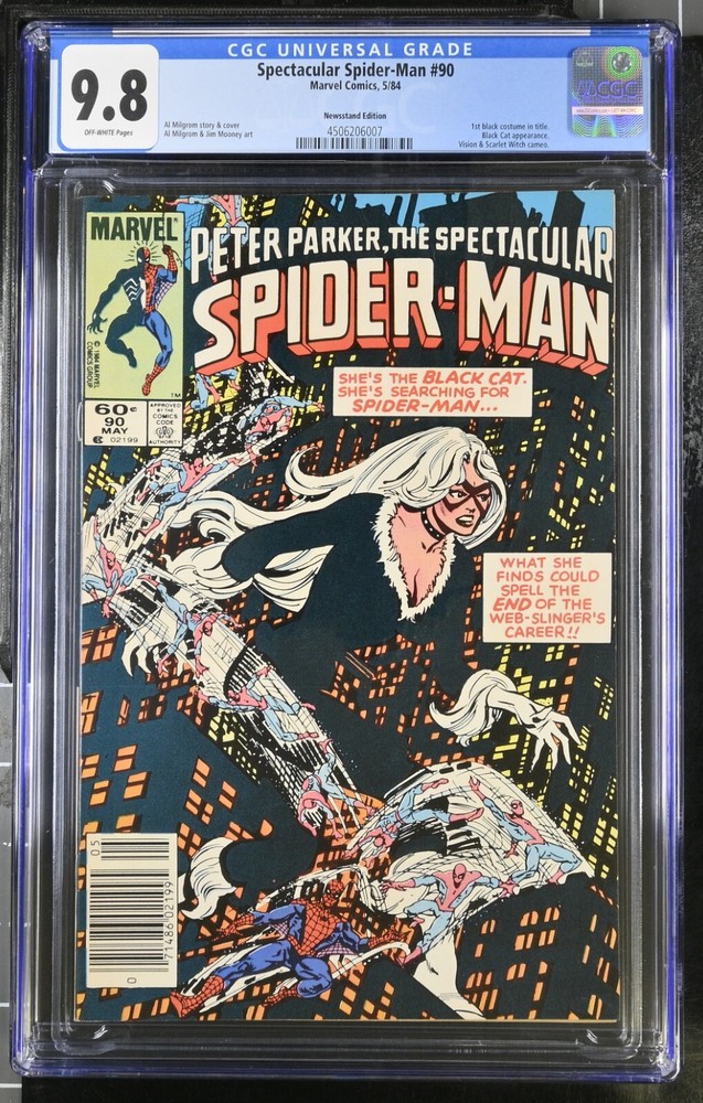 Spectacular Spider-Man #90 Newsstand CGC 9.8 1st Black Costume In Title 1984