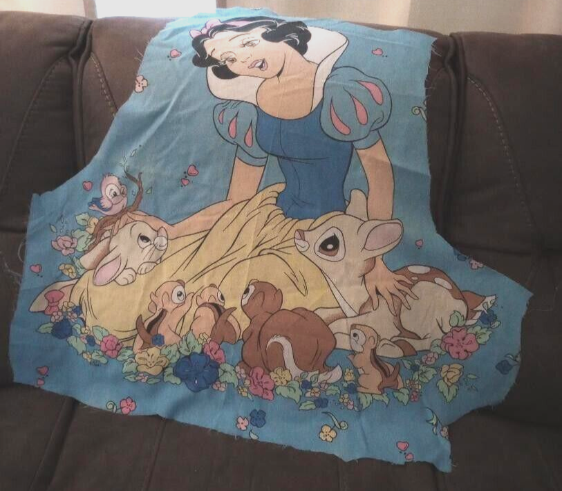 Disney Snow White Bambi large print fabric 31x27 inch USA seller