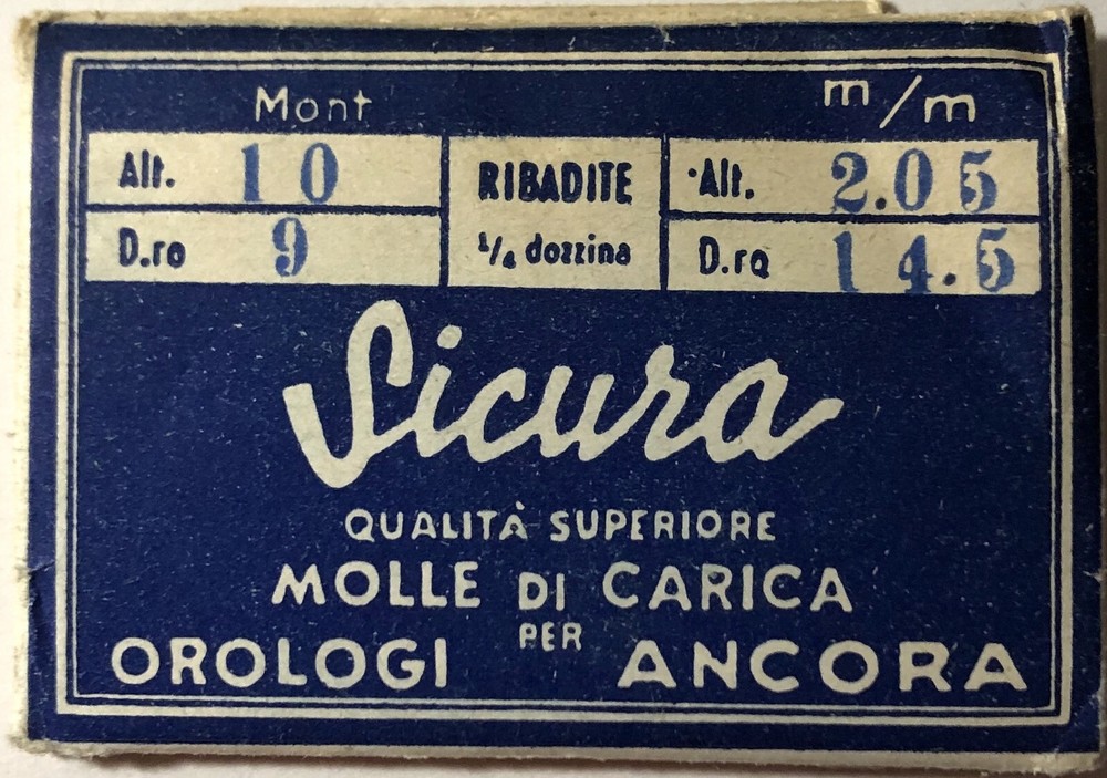 Sicura 1X Mainspring 2.05mm x 14.5mm Watch Spring 10x9 Replacement Part