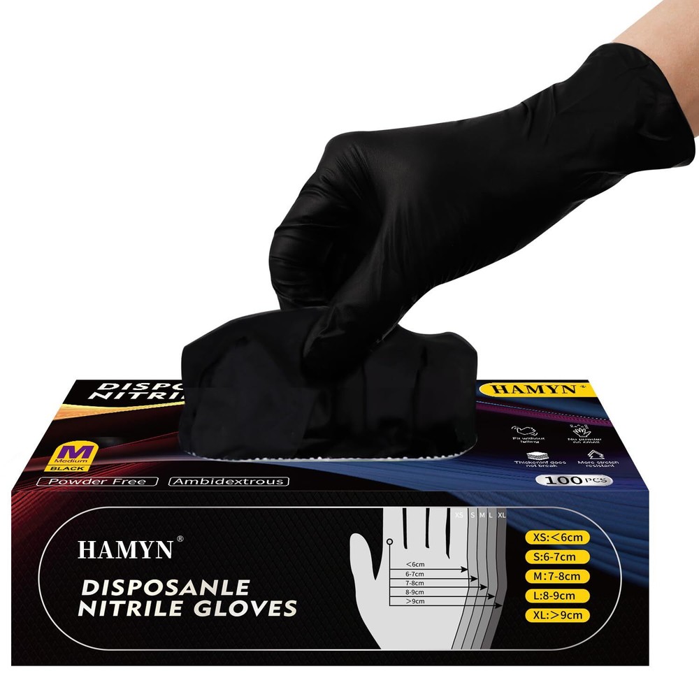 Nitrile Gloves Disposable Latex Free & Powder Free, Chemical-resistant Dispos...