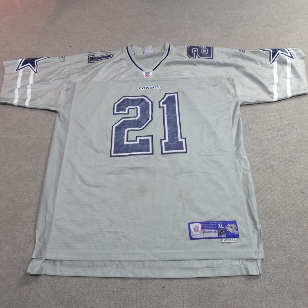 Vintage Reebok Football Jersey XL Gray Julius Jones Cowboys Length +2