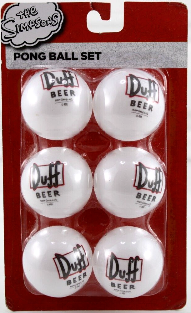Simpsons Duff Beer Pong Set 6 Balls 2018 Collectible Sealed New