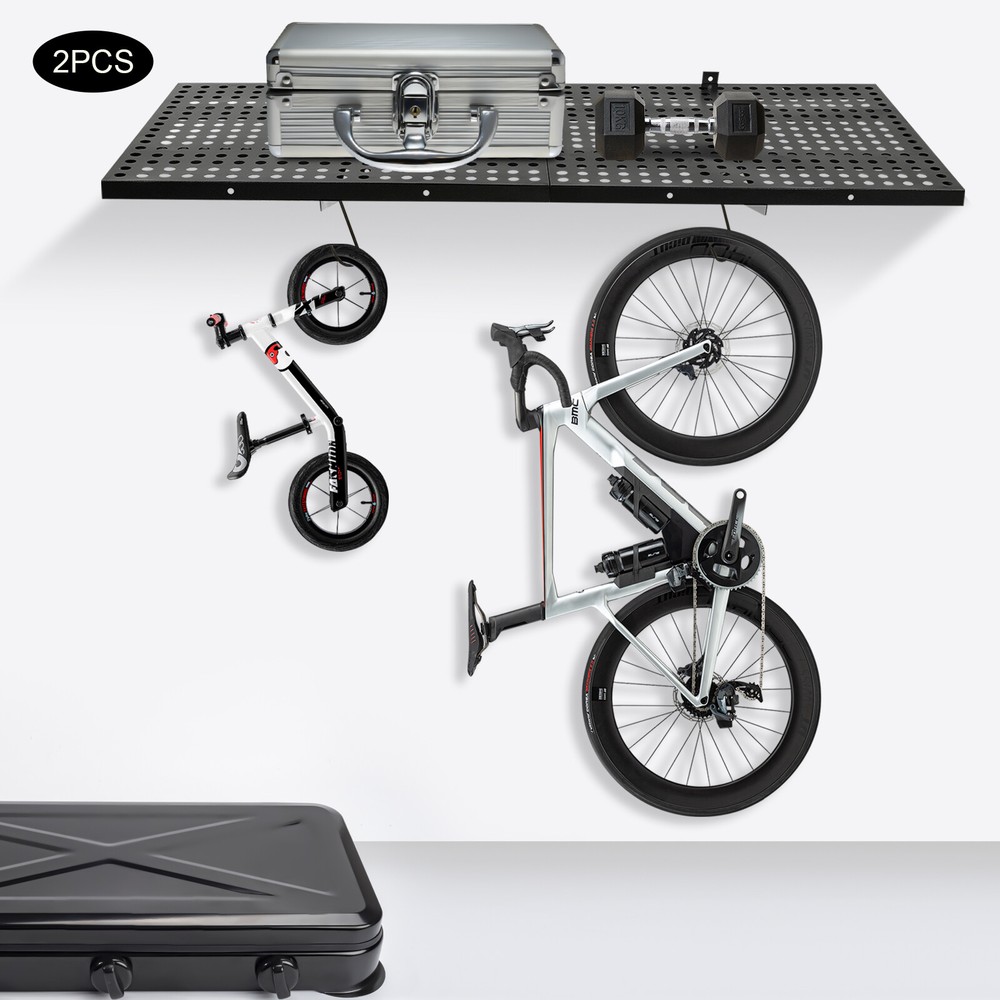 2 Pcs Garage Support Shelf Heavy Duty Floating Storage Wall Shelving 20x48 Inch