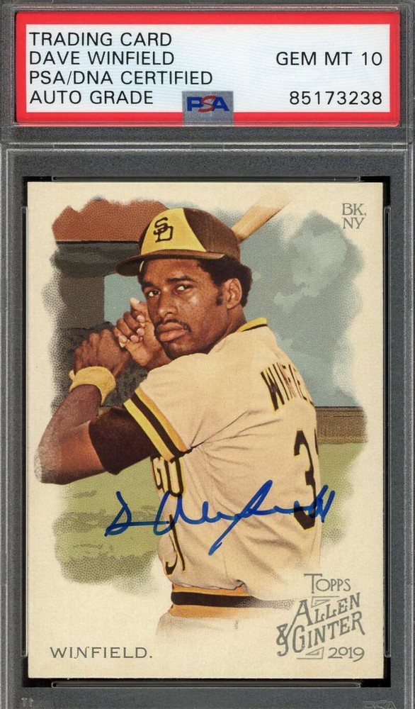 Dave Winfield Gem Mint 10 PSA DNA Signed 2019 Topps Allen and Ginter Autograph
