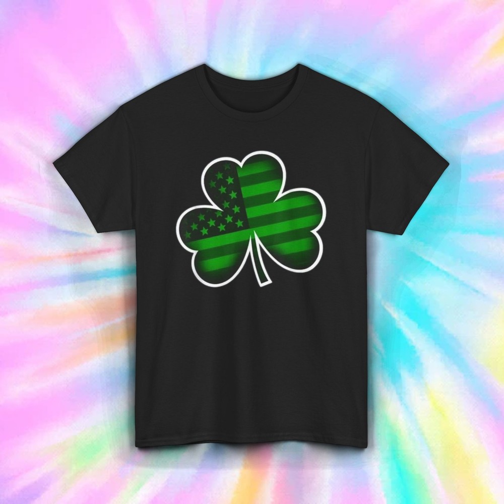 Shamrock Flag T-Shirt | St. Patrick's Day Irish Pride | Green Clover Tee S-5XL-image