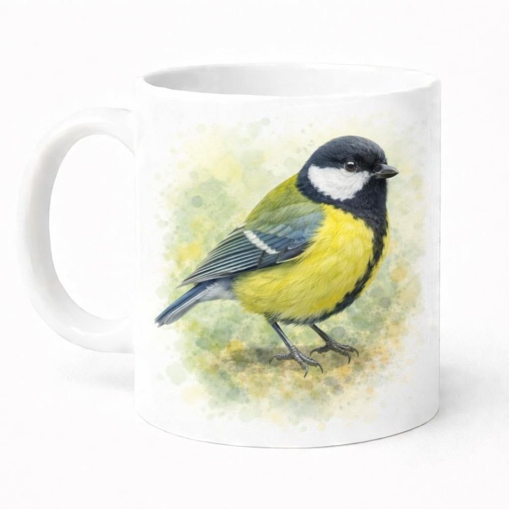 Brew Crew Gifts Great Tit Ceramic Mug 11oz White Dishwasher Safe Gift