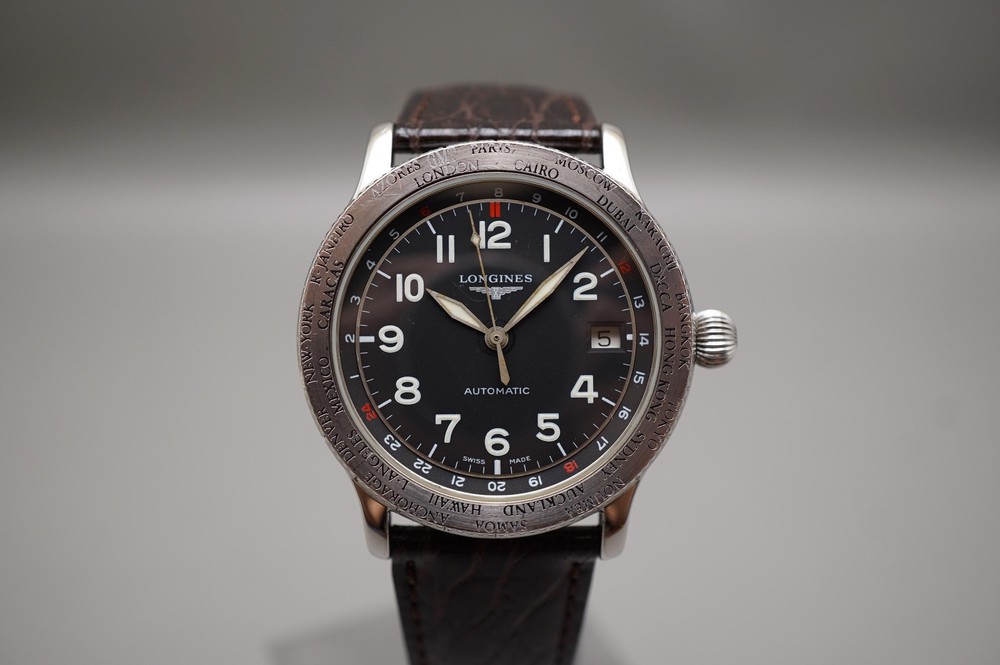 Longines Swissair GMT World Timer Avigation Automatic Watch L2.611.4