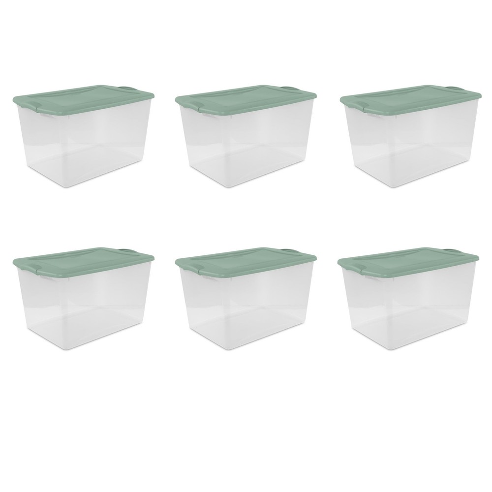 Sterilite 66 Quart Clear Large Storage Bin with Latching Lid