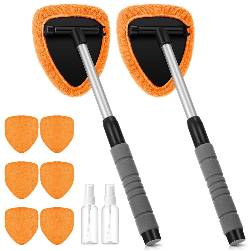 10-Piece Car Window Cleaning Kit with Microfiber Bonnets & Spray Bottles