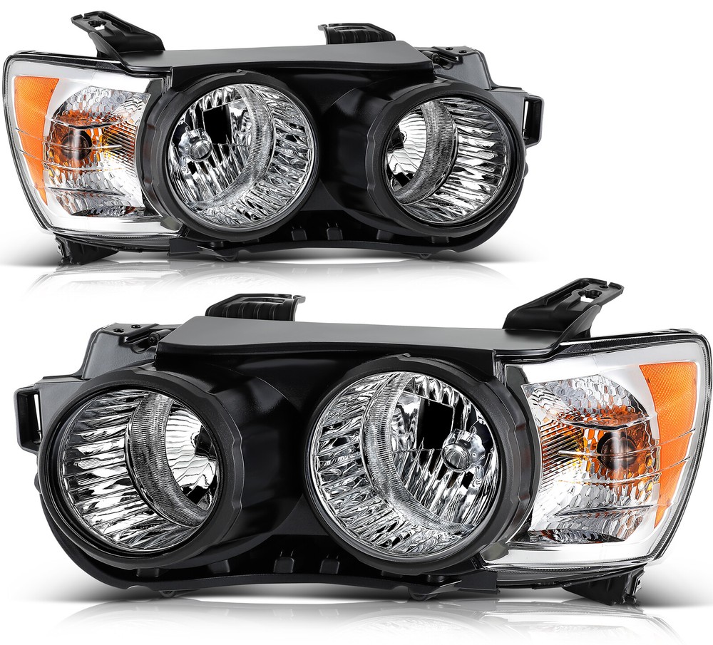 For 2012-2016 Chevy Sonic Headlights Assembly Black Housing Headlamps Lh RH Pair