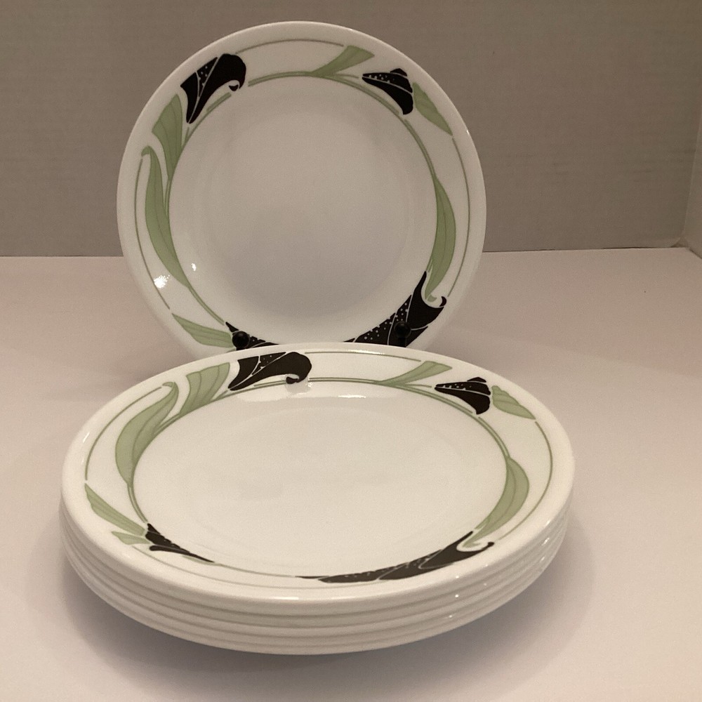 VNTG 7 Pcs Corelle by Corning Black Orchid Bread& Butter/ Appetizer Plates