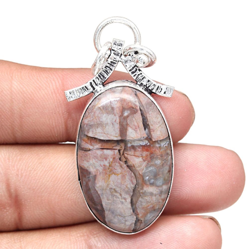 Handmade Agate Gemstone Necklace Stick Pendant 2 Inch