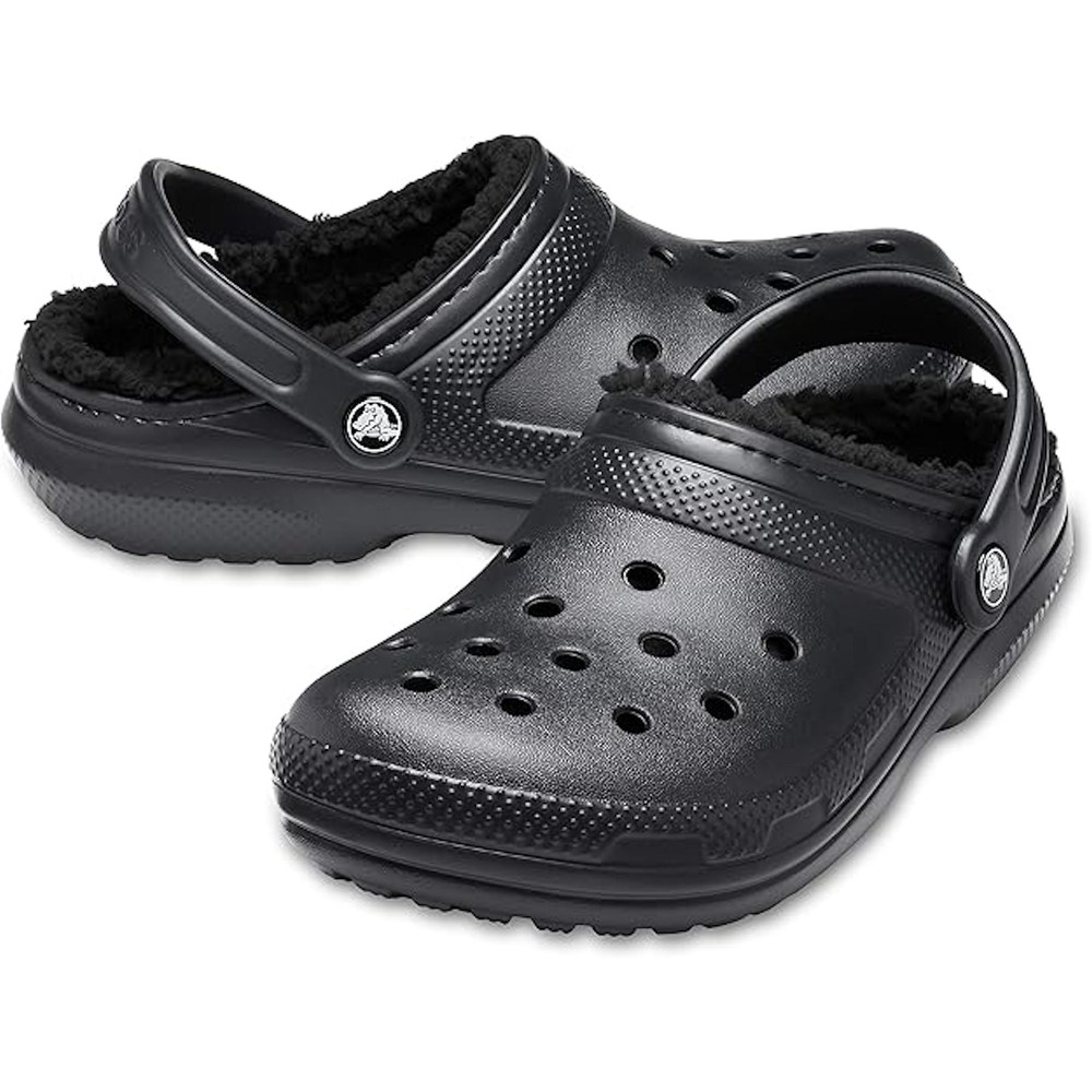 Crocs Unisex Men's and Women's Classic Lined Clog Black 12 Women 10 Men