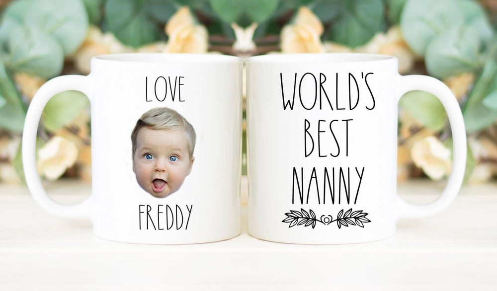 World's Best Nanny Coffee Mug Custom Face Mug Personalized With Photo Of Baby