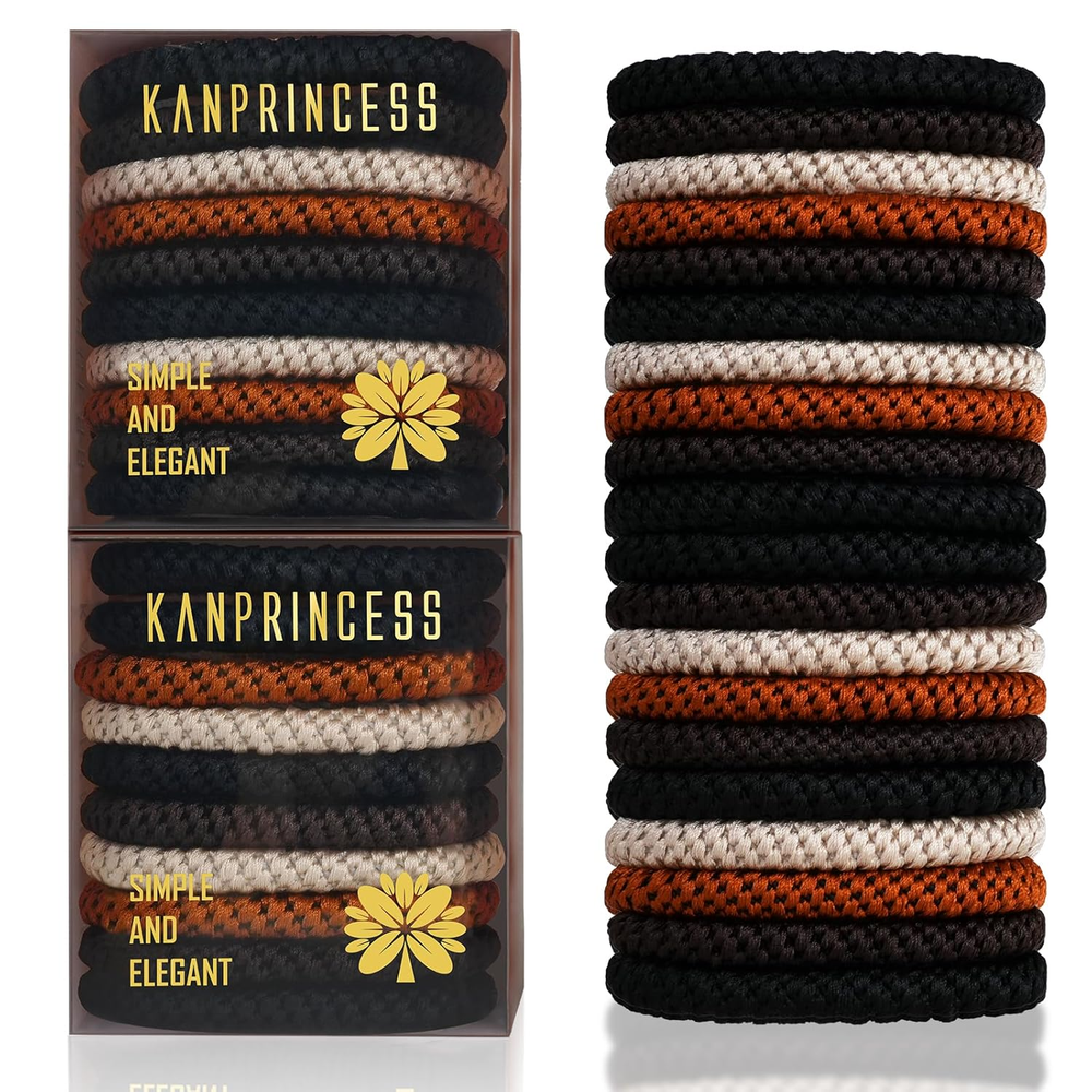 20Pcs Hair Ties for Thick Hair, Strong Stretchy Hair Bands for Women Girls, No S