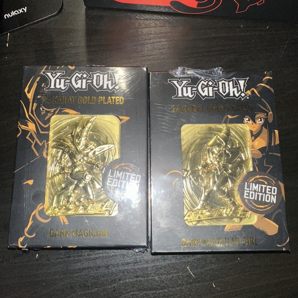 24K Gold Yugioh Dark Magician Girl & Dark Magician Collectible Cards