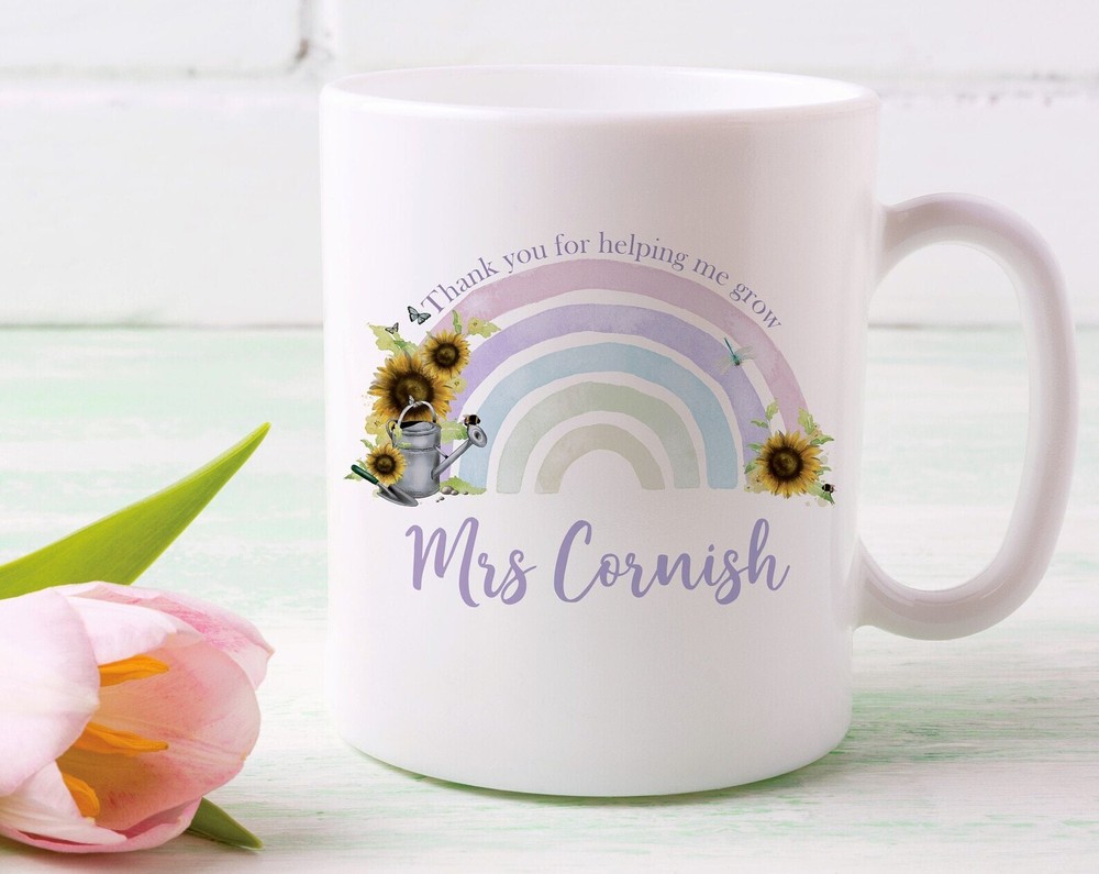 Personalised Teacher Mug Thank You For Helping Me Grow Cup End Of Year Gift