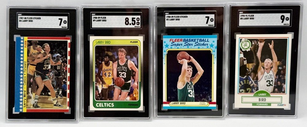 Lot Of (4) 1987-1990 Fleer  - Boston Celtics - LARRY BIRD All SGC HIGH  GRADES