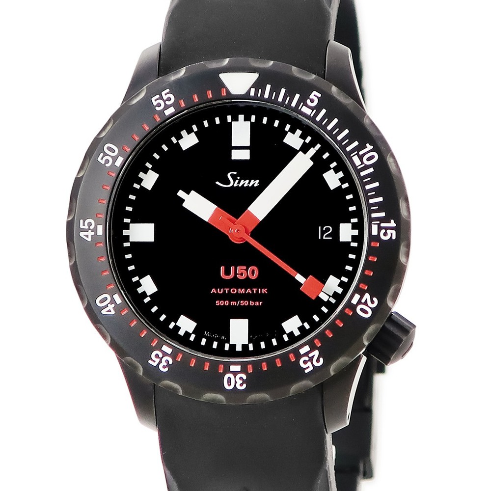 SINN U50.S U-Boat Steel DLC Tegiment Processing Diver's Watch with Crown a
