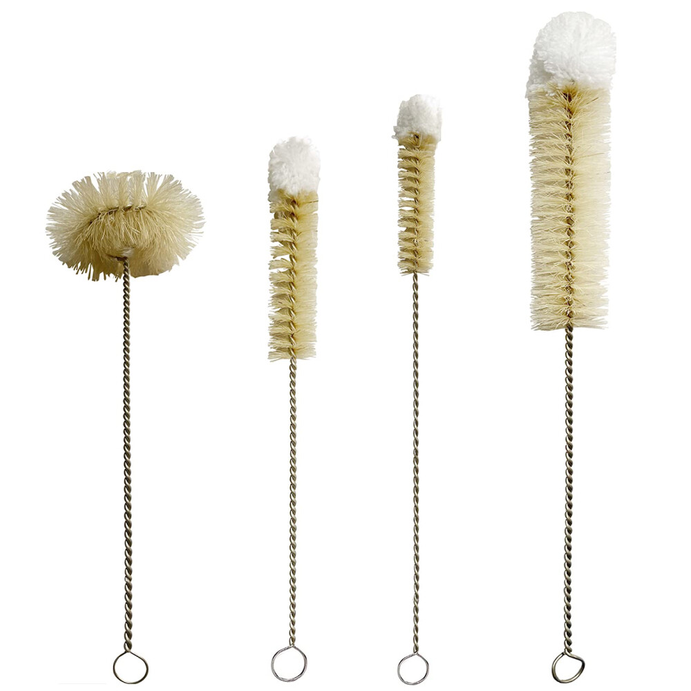 4PCS Stainless Steel Long Handle Bottle Brushes for Deep Cleaning