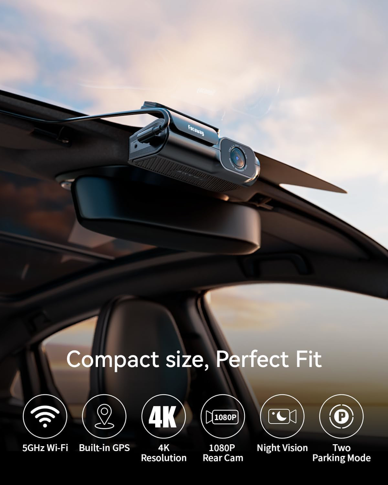 4K Dual Dash Cam with GPS 5GHz WiFi Night Vision 160� Wide Angle 64GB SD Card