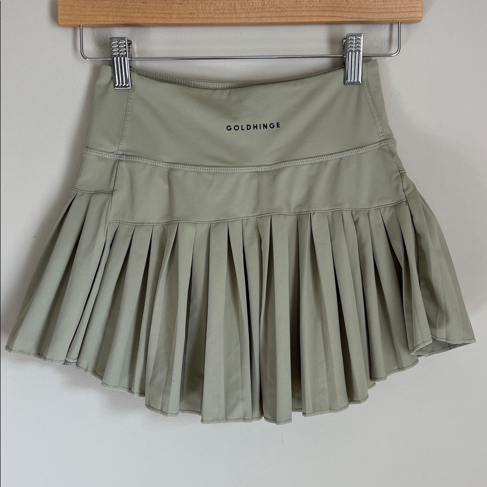 Gold Hinge Pleated Skort Tennis Skirt Olive Green Size XS