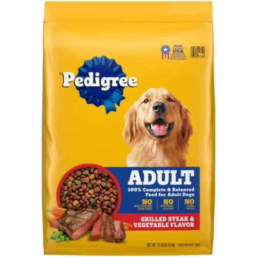 Pedigree Grilled Steak & Veggie Flavor Adult Dry Dog Food 18lb Bag