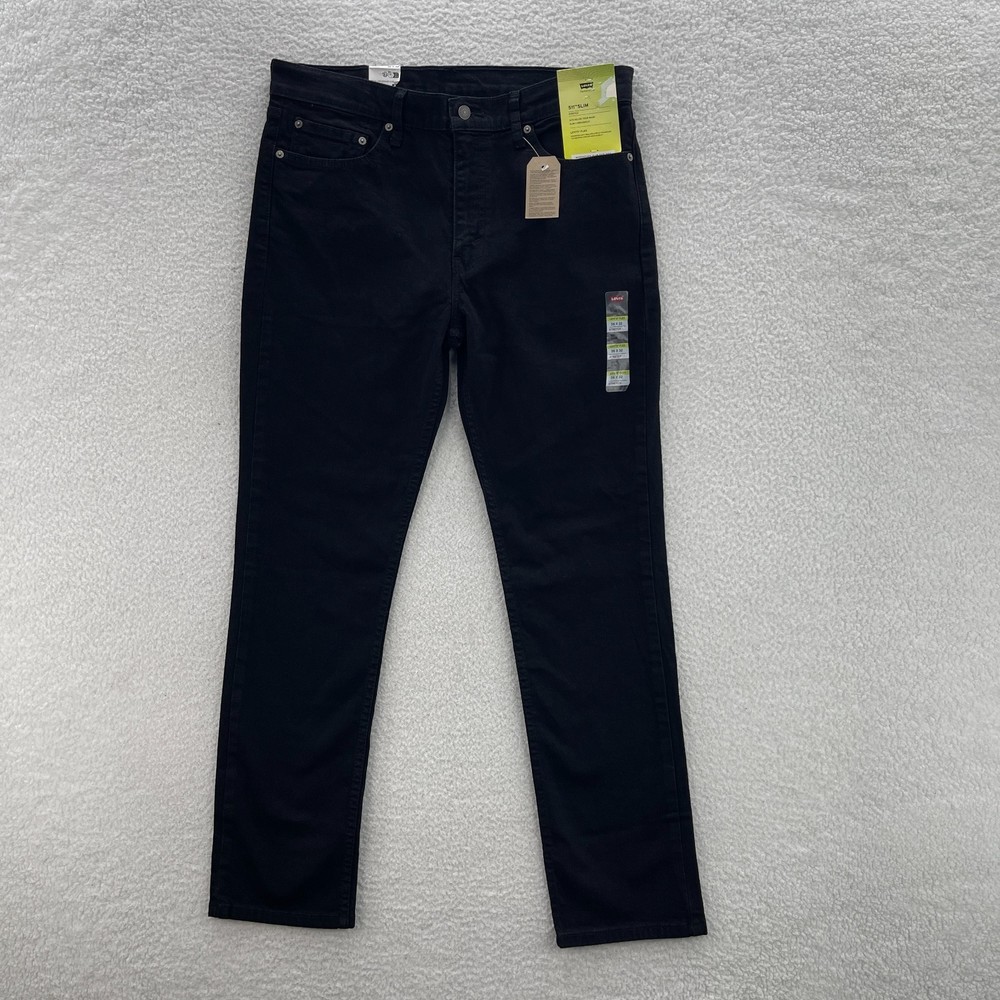 Levis Jeans Mens 36x32 Black 511 Slim Dark Wash Stretch Denim Grunge Goth Rock