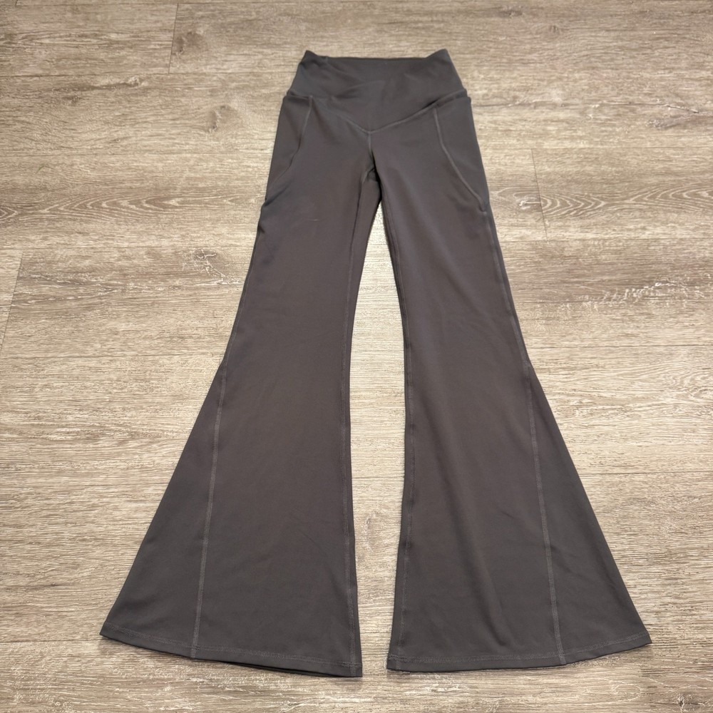 Fabletics Womens XXS Gray PureLuxe Ultra High Waist Yoga Flare Pants 20x29