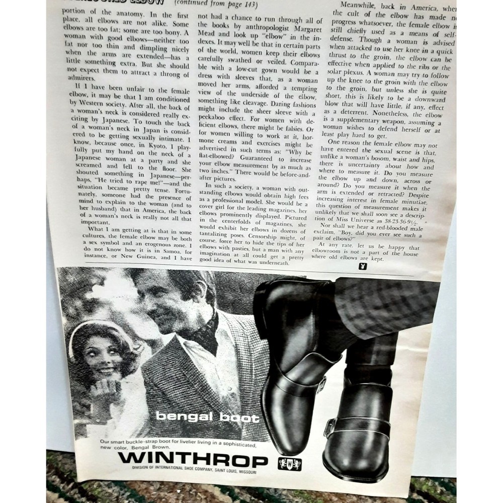 1969 Winthrop Bengal Boot Shoes Vintage Print Ad 60s Original