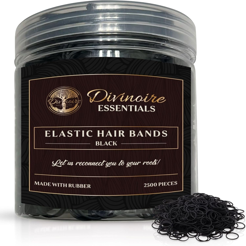 2500 Black Rubber Bands – Durable Elastic Bands for Office School Home Work