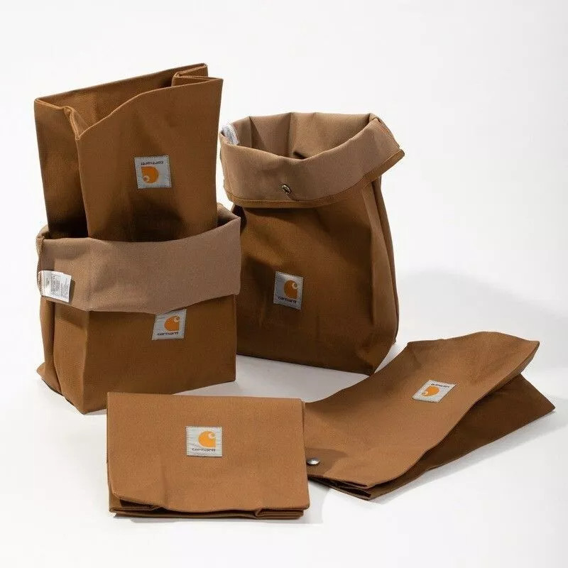 Portable Storage Bag Carhartt Lunch Bag Coating Lunch Bag Fast Food Bag-Brown