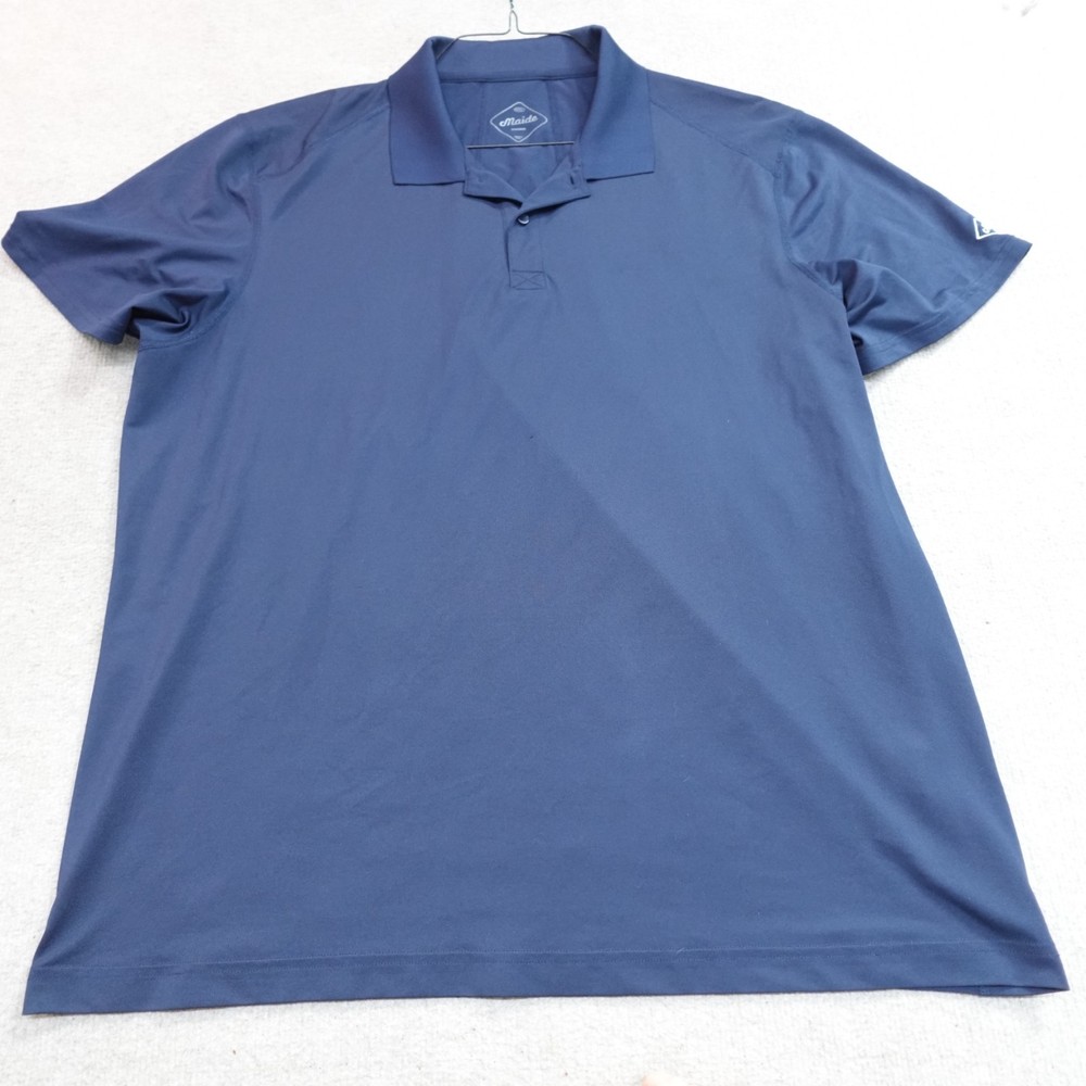 Maide Mens Polo Shirt 2XL Blue Solid Performance Bonobos M-Flex
