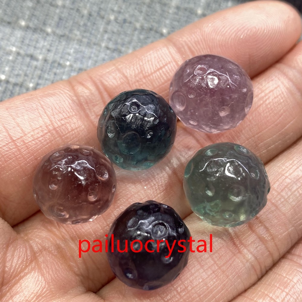 5pcs Natural Fluorite Mini Crystal Skull Gemstones for Reiki Healing 13mm