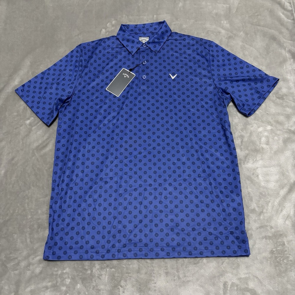 Callaway Men's Opti-Dri Golf Polo Shirt Amparo Blue Size Medium Performance