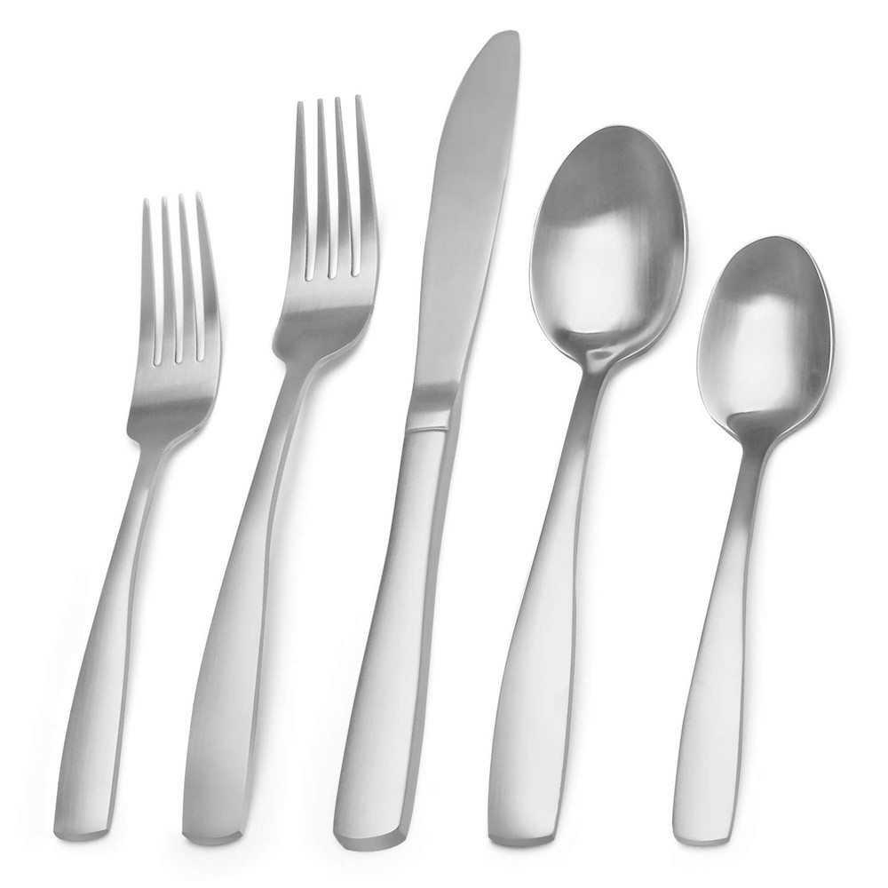 20-Piece Matte Stainless Steel Silverware Set for Modern Kitchens
