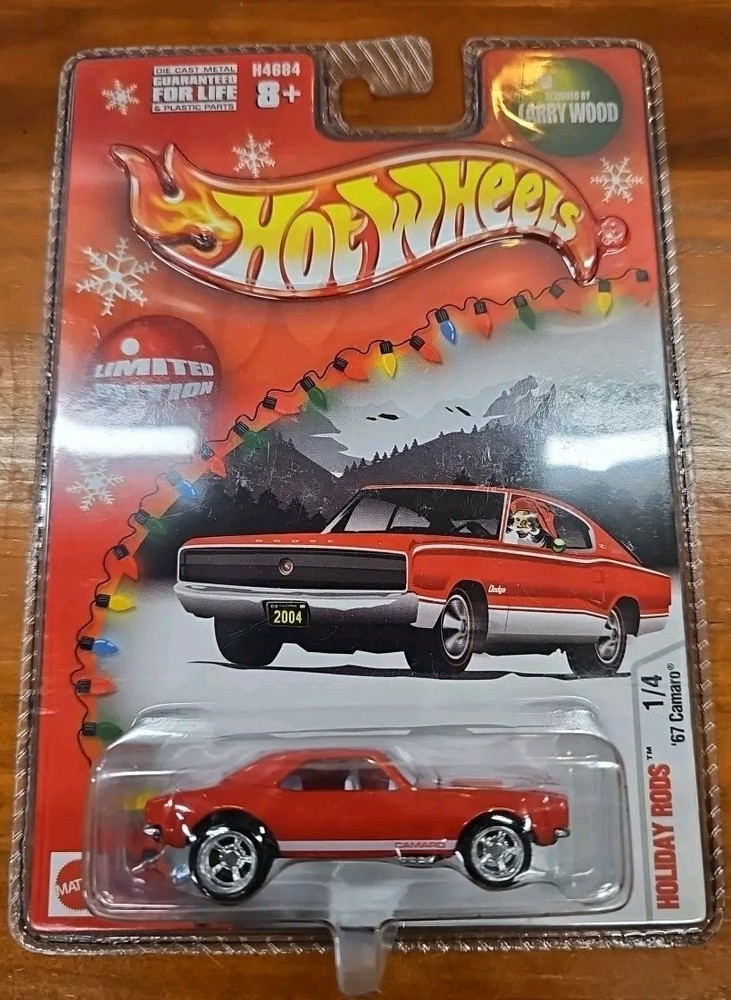 NEW 2004 Hot Wheels HOLIDAY RODS '67 CHEVY CAMARO Red Larry Wood SEALED