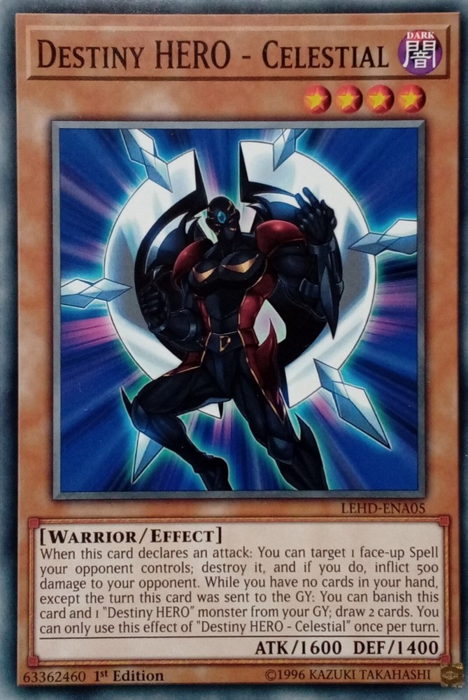 LEHD-ENA05 DESTINY HERO CELESTIAL COMMON 1ST EDITION Yugioh Trading Card
